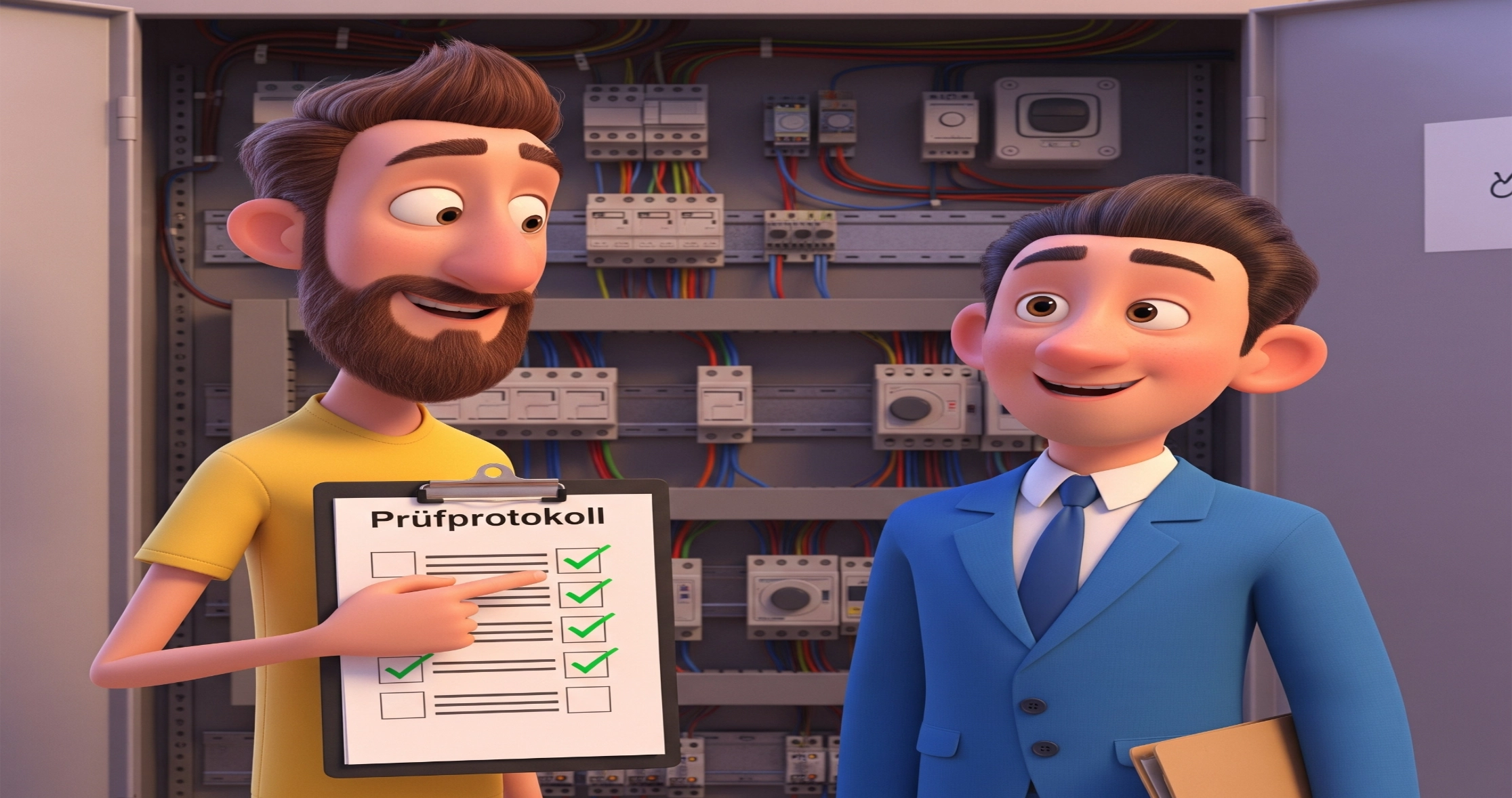 Prüfprotokolle für elektrische Anlagen: VEFK Jens zeigt Unternehmer die rechtssichere Dokumentation am Schaltschrank – Kreuels Consulting
